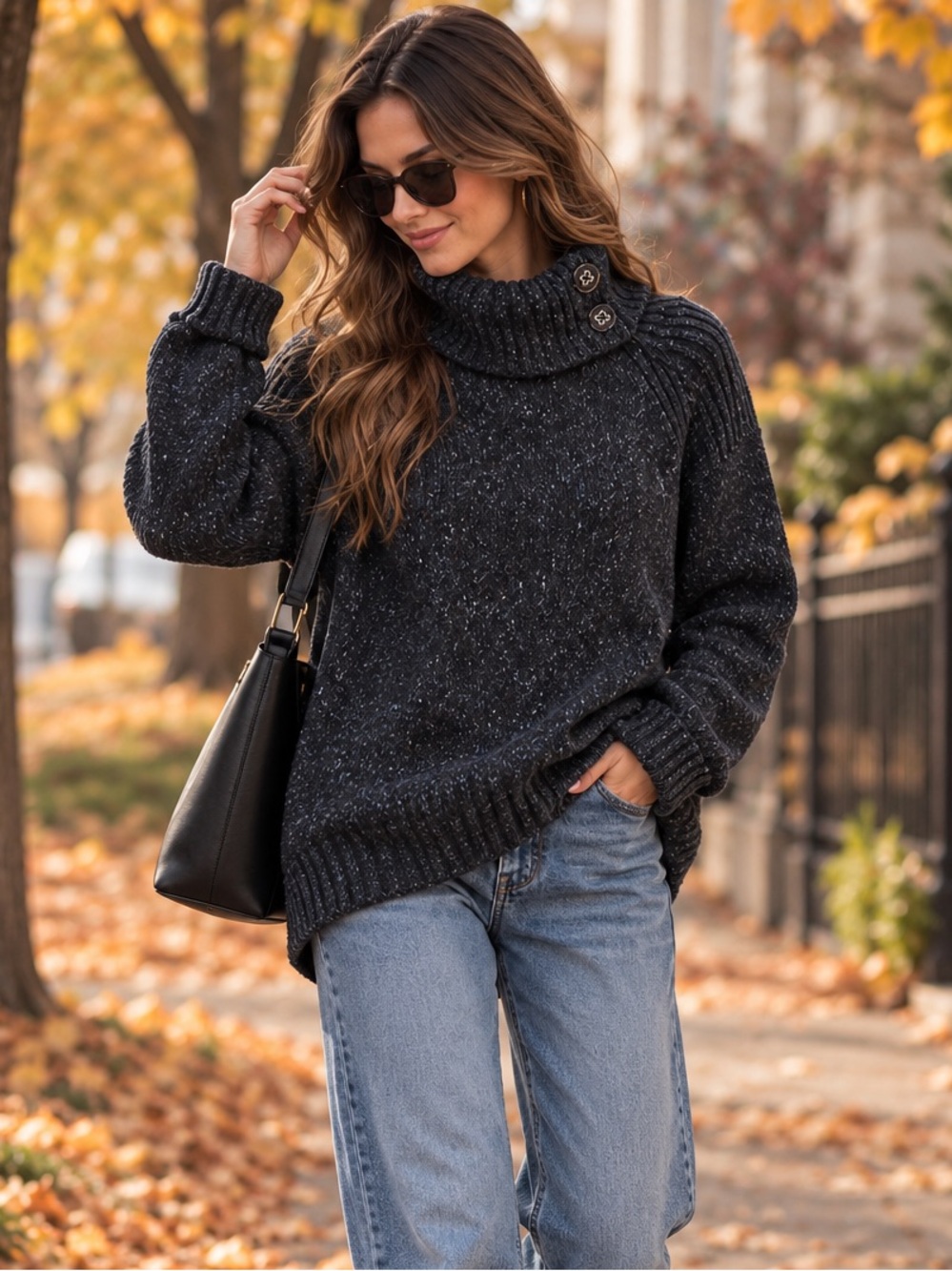 Turtleneck Sweater in Charcoal Grey
